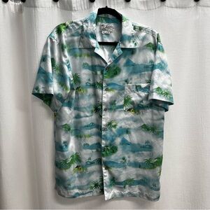 Trunks surf & Swim Co. mens palm Tree print Hawaiian Shirt Large